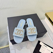 Okify CC Denim Blue Women Slides - 4