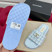 Okify CC Blue Tweed Women Slides - 4