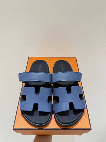 Okify Hermes Chypre Dark Blue Sandals Unisex 