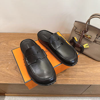 Okify Hermes Black Mix Mules Unisex