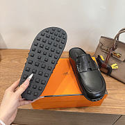Okify Hermes Black Mix Mules Unisex - 3