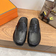 Okify Hermes Black Mix Mules Unisex - 5
