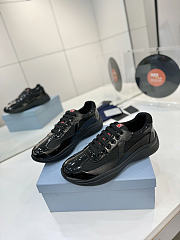 Okify Prada America Cup Black Patent Sneakers Unisex (has big size) - 4