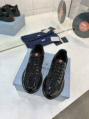 Okify Prada America Cup Black Patent Sneakers Unisex (has big size) - 1