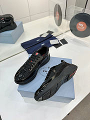 Okify Prada America Cup Black Patent Sneakers Unisex (has big size) - 2