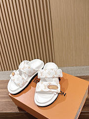 Okify Louis Vuitton White Pillow Sandals Unisex 3cm - 2