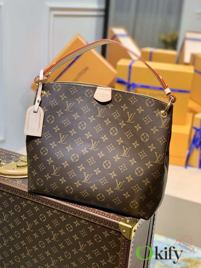 Okify Louis Vuitton Graceful PM Bag Brown Monogram M43701 35x30x11cm - 1