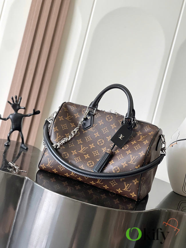 Okify Louis Vuitton Speedy Soft 30 Bag Black Handle M12243 30x21x17cm - 1