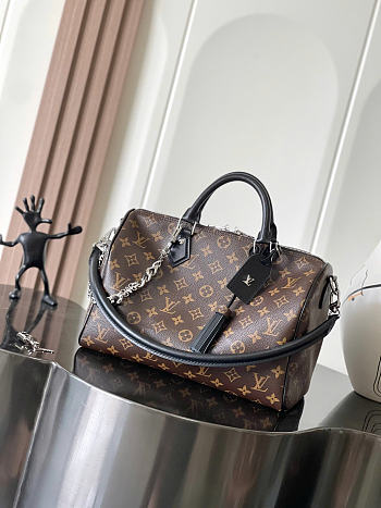 Okify Louis Vuitton Speedy Soft 30 Bag Black Handle M12243 30x21x17cm