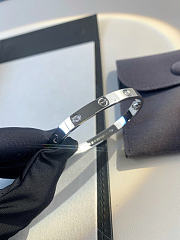 Okify Cartier Love Silver Bracelet With 4 Diamonds - 4