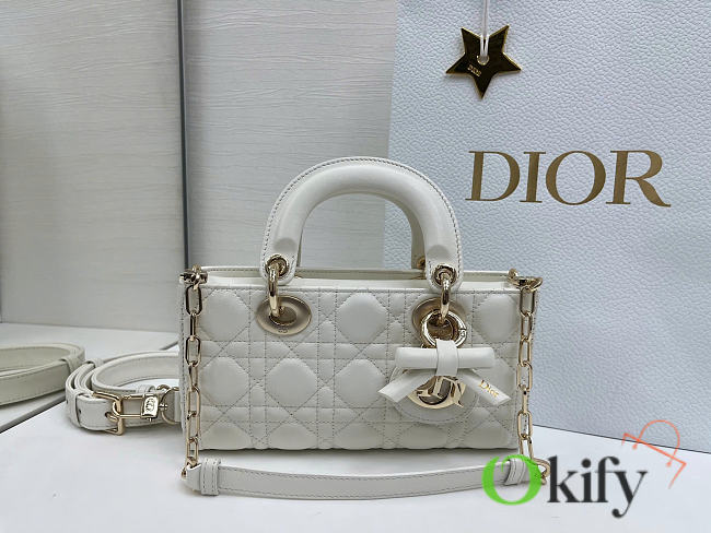 Okify Dior Lady D-joy Bow Bag White 22x13x4cm - 1