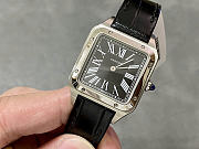 Okify Cartier Santos Dumont Silver Watch Black Face 27.5mm - 6