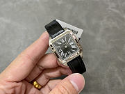 Okify Cartier Santos Dumont Silver Watch Black Face 27.5mm - 5