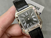 Okify Cartier Santos Dumont Silver Watch Black Face 27.5mm - 2