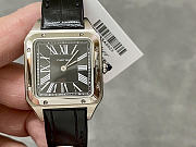 Okify Cartier Santos Dumont Silver Watch Black Face 27.5mm - 1