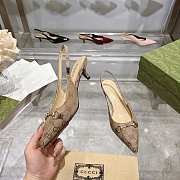 Okify Gucci GG Brown Slingback 4.5cm (has big size) - 5