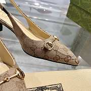 Okify Gucci GG Brown Slingback 4.5cm (has big size) - 4