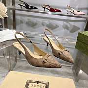 Okify Gucci GG Brown Slingback 4.5cm (has big size) - 6