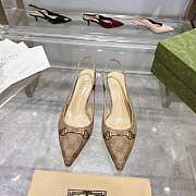 Okify Gucci GG Brown Slingback 4.5cm (has big size) - 2