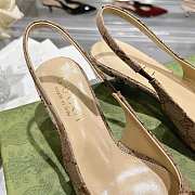 Okify Gucci GG Brown Slingback 4.5cm (has big size) - 3