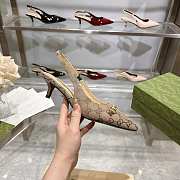 Okify Gucci GG Brown Slingback 4.5cm (has big size) - 1