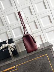 Okify CC 2026 Maxi Flap Bag Red Burgundy Grained Calfskin 32x19.5x10cm - 6
