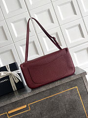 Okify CC 2026 Maxi Flap Bag Red Burgundy Grained Calfskin 32x19.5x10cm - 3