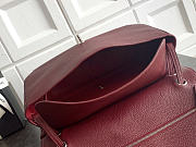 Okify CC 2026 Maxi Flap Bag Red Burgundy Grained Calfskin 32x19.5x10cm - 5