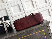 Okify CC 2026 Maxi Flap Bag Red Burgundy Grained Calfskin 32x19.5x10cm - 4
