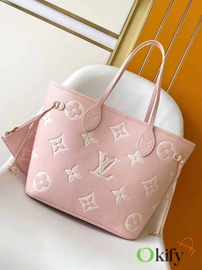 Okify Louis Vuitton Neverfull MM Bag Pink M14210 32x29x17cm - 1