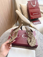 Okify Gucci Brown GG Women Thong Sandals 5.5cm - 5