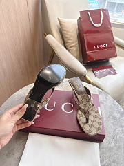 Okify Gucci Brown GG Women Thong Sandals 5.5cm - 4