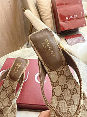 Okify Gucci Brown GG Women Thong Sandals 5.5cm - 6