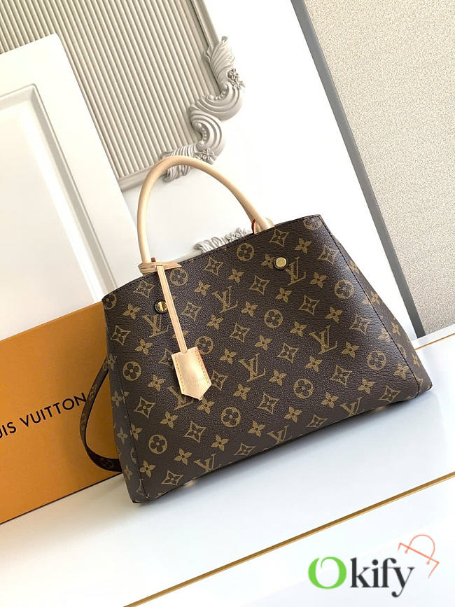 Okify Louis Vuitton Montaigne BB Brown Monogram M41056 33x23x13cm - 1