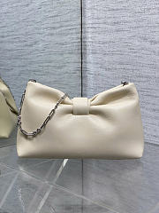 Okify Dior Small Bow Bag Cream White Lambskin 26x16x10cm - 3