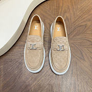 Okify Louis Vuitton Beige Suede Men Loafers - 3
