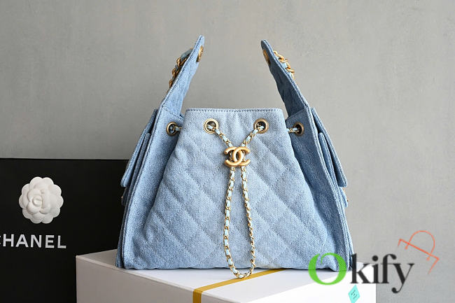 Okify CC 25 Hobo Bag Denim Blue 30x26x14cm - 1