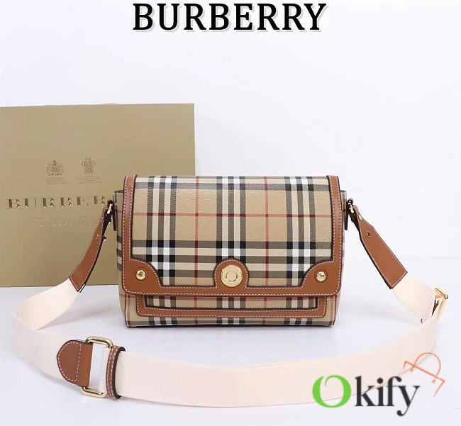 Okify Burberry Note Bag Brown 25x18x8.5cm - 1