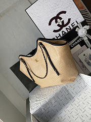 Okify CC Maxi Shopping Bag Raffia Beige 59x43x37x13cm AS5463 - 5