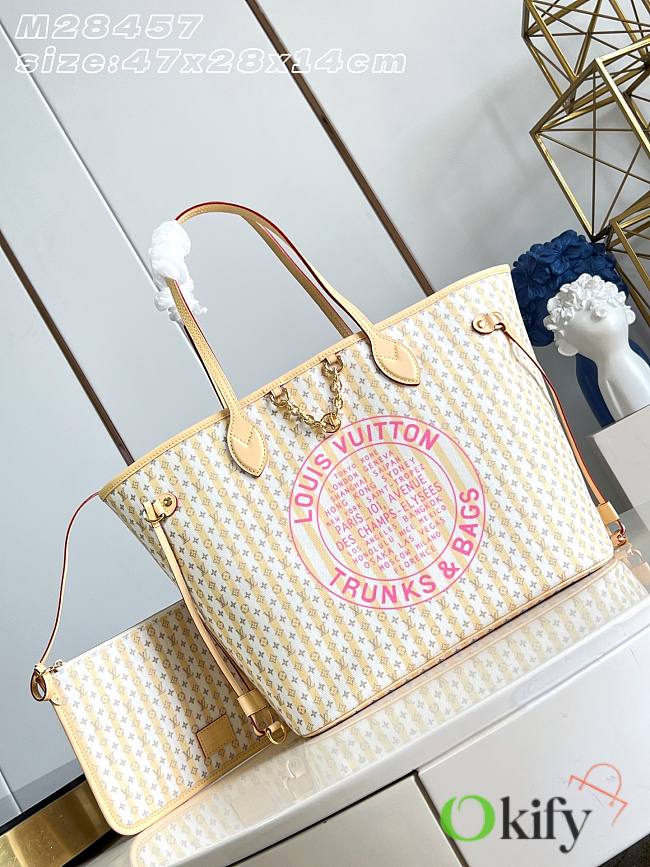 Okify Louis Vuitton Stamp Neverfull MM Bag M28457 47x28x14cm - 1