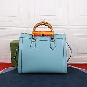 Okify Gucci Diana Bamboo Tote Bag Blue With Orange Handle Shaper 35cm - 3