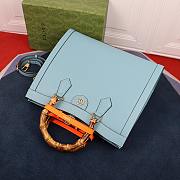 Okify Gucci Diana Bamboo Tote Bag Blue With Orange Handle Shaper 35cm - 2