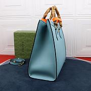 Okify Gucci Diana Bamboo Tote Bag Blue With Orange Handle Shaper 35cm - 5