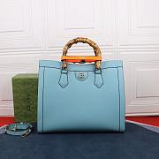 Okify Gucci Diana Bamboo Tote Bag Blue With Orange Handle Shaper 35cm - 1