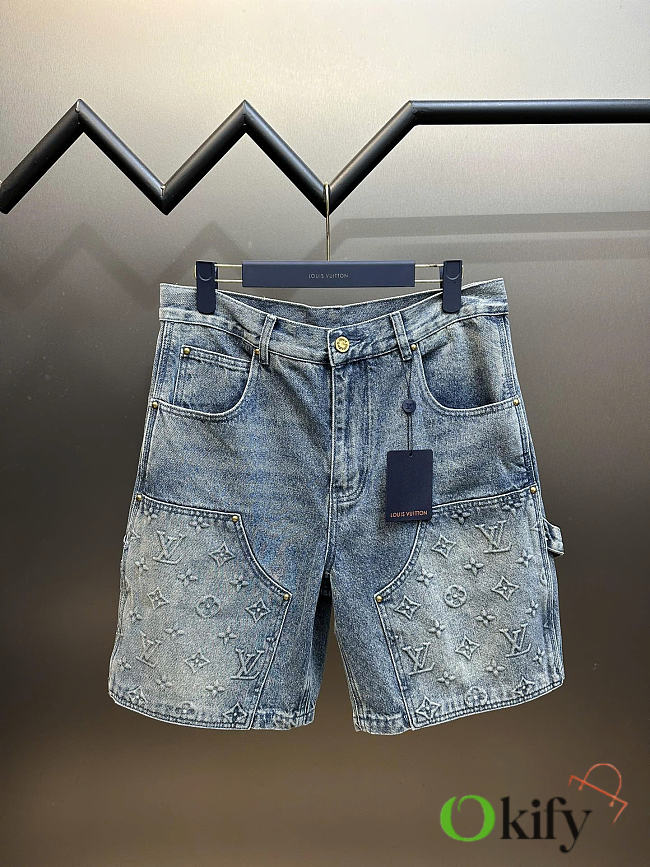 Okify Louis Vuitton Denim Blue Shorts 29543 (has big size) - 1