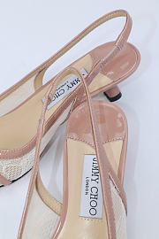 Okify Jimmy Choo White And Nude Mesh Slingback 4.5cm - 6