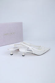 Okify Jimmy Choo White Mesh Slingback 4.5cm - 6