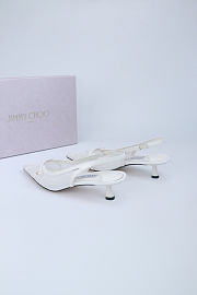Okify Jimmy Choo White Mesh Slingback 4.5cm - 5