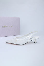 Okify Jimmy Choo White Mesh Slingback 4.5cm - 3