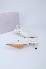 Okify Jimmy Choo White Mesh Slingback 4.5cm - 4